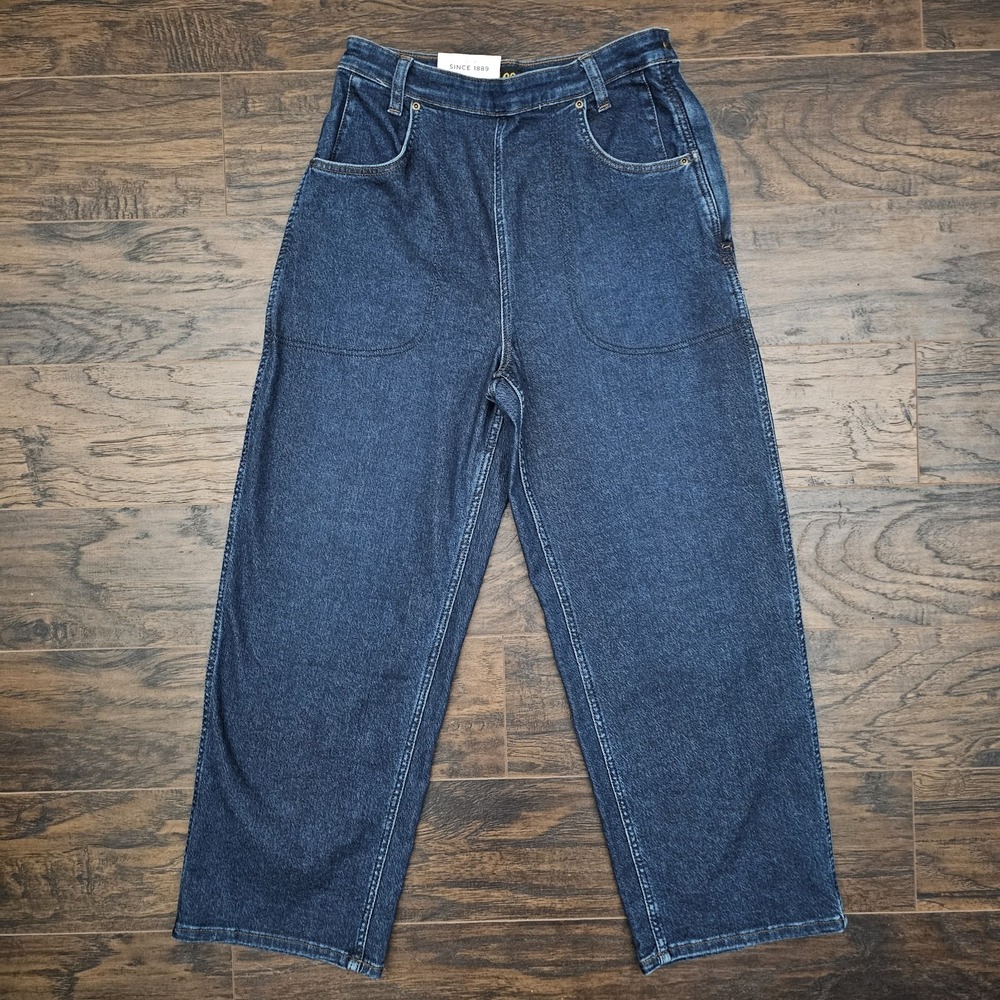 Lee Side Zipper High Rise All Purpose Straight Leg Jeans Sz 12 Classic Retro NWT